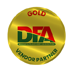Logo: Domino's Franchisee Association Vendor Partner Award - Gold.