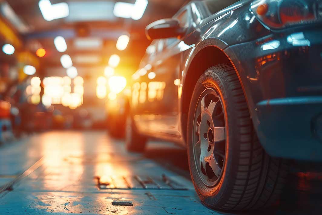 garage with cars in it
