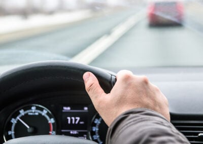 steering wheel of car