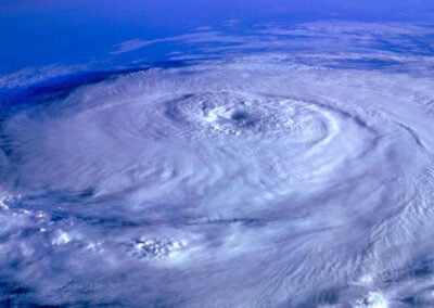 aerial view of hurricane