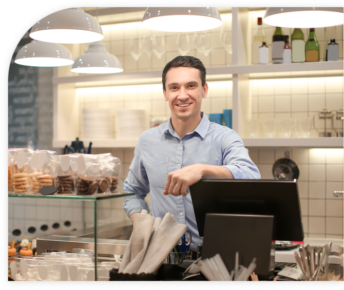 Small Business Owner prepares their store for opening.