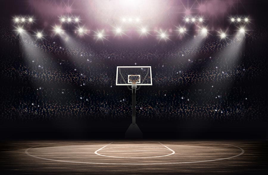 Delivery Safety in the Midst of March Madness: Image of a basketball post in an arena.