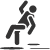 Black icon of a person slipping and falling. Icon represents General Liability Claims.