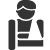 Black icon of a person with their arm in a sling. Icon represents a Workers' Compensation claim.